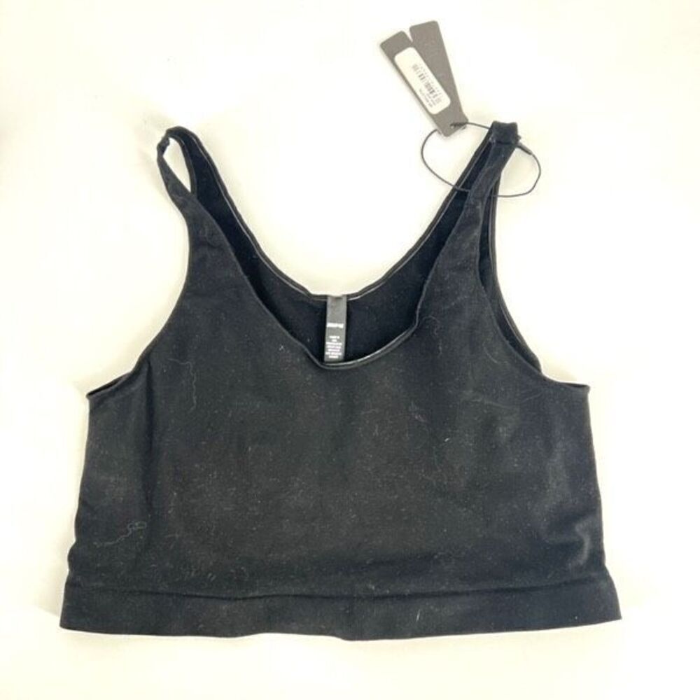 NWT Skims Seamless Core Control Thong‎ & Scoop Neck Bralette Onyx Small Medium - Picture 11 of 11